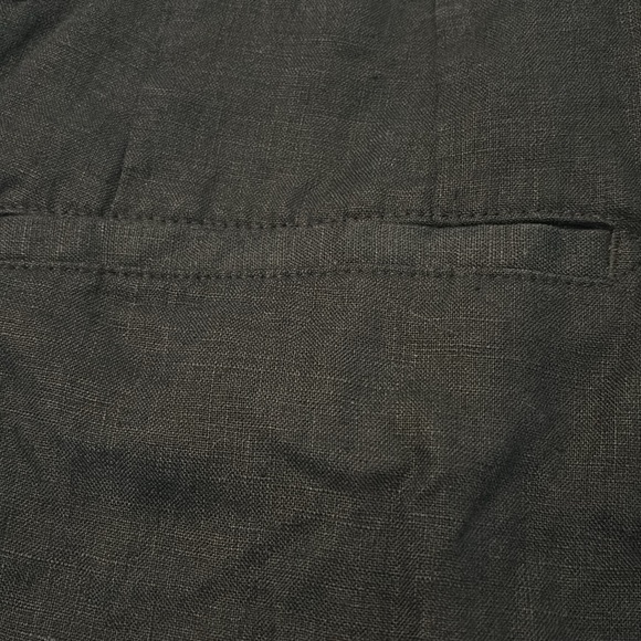 Zara navy blue linen blend Bermuda shorts SZ M high rise relaxed fit preppy - Picture 11 of 15